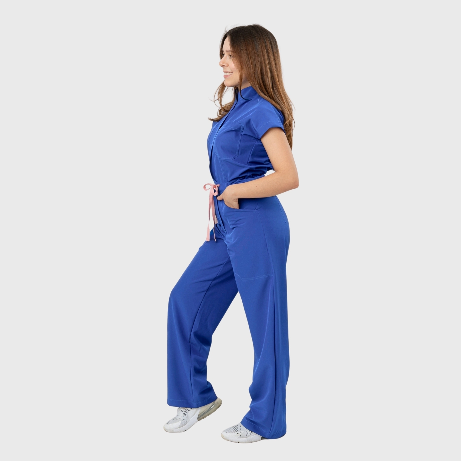 Women's 4-Pocket Loose Fit Scrub Jumpsuit Jog009