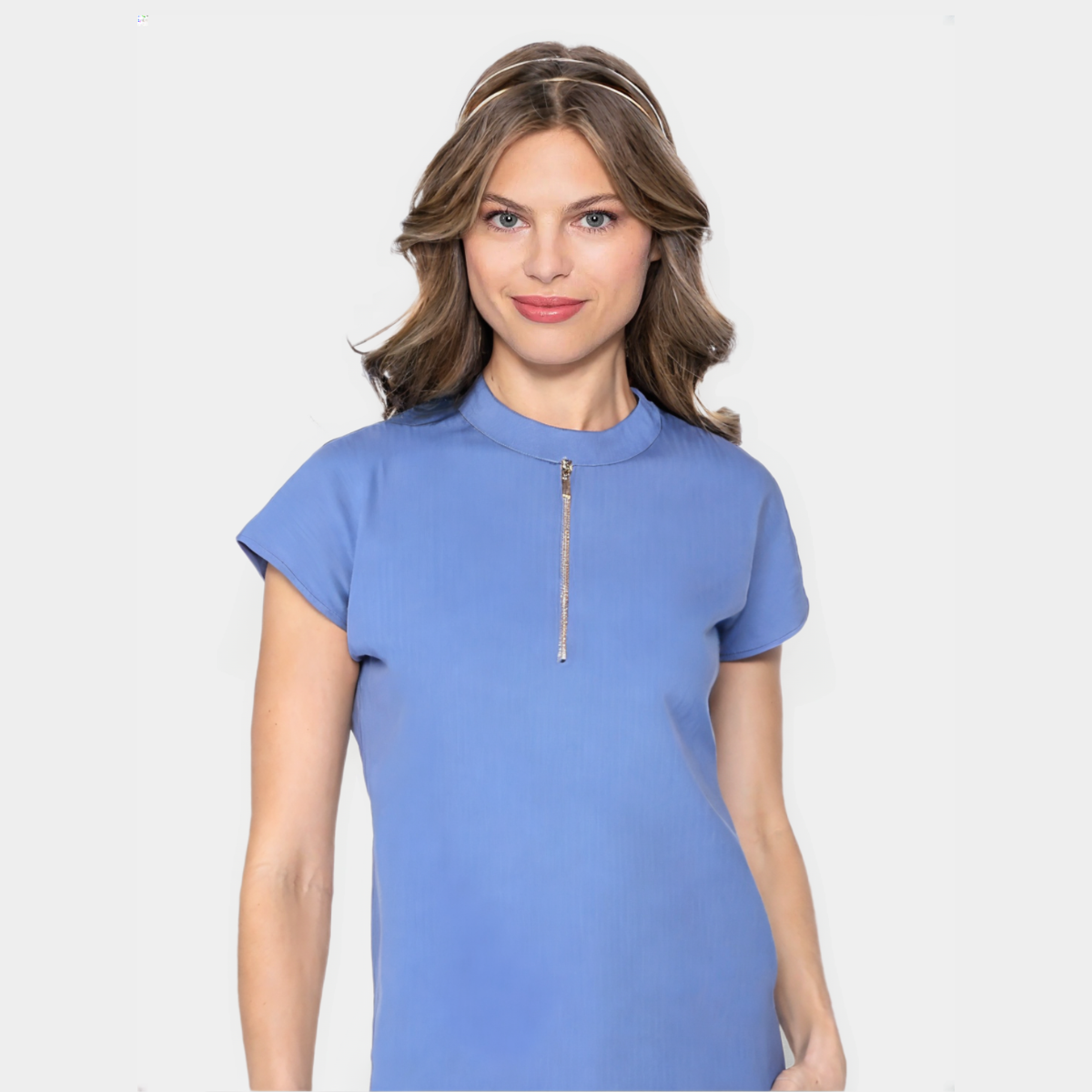 Women's Half Zip High Neck Scrub Top