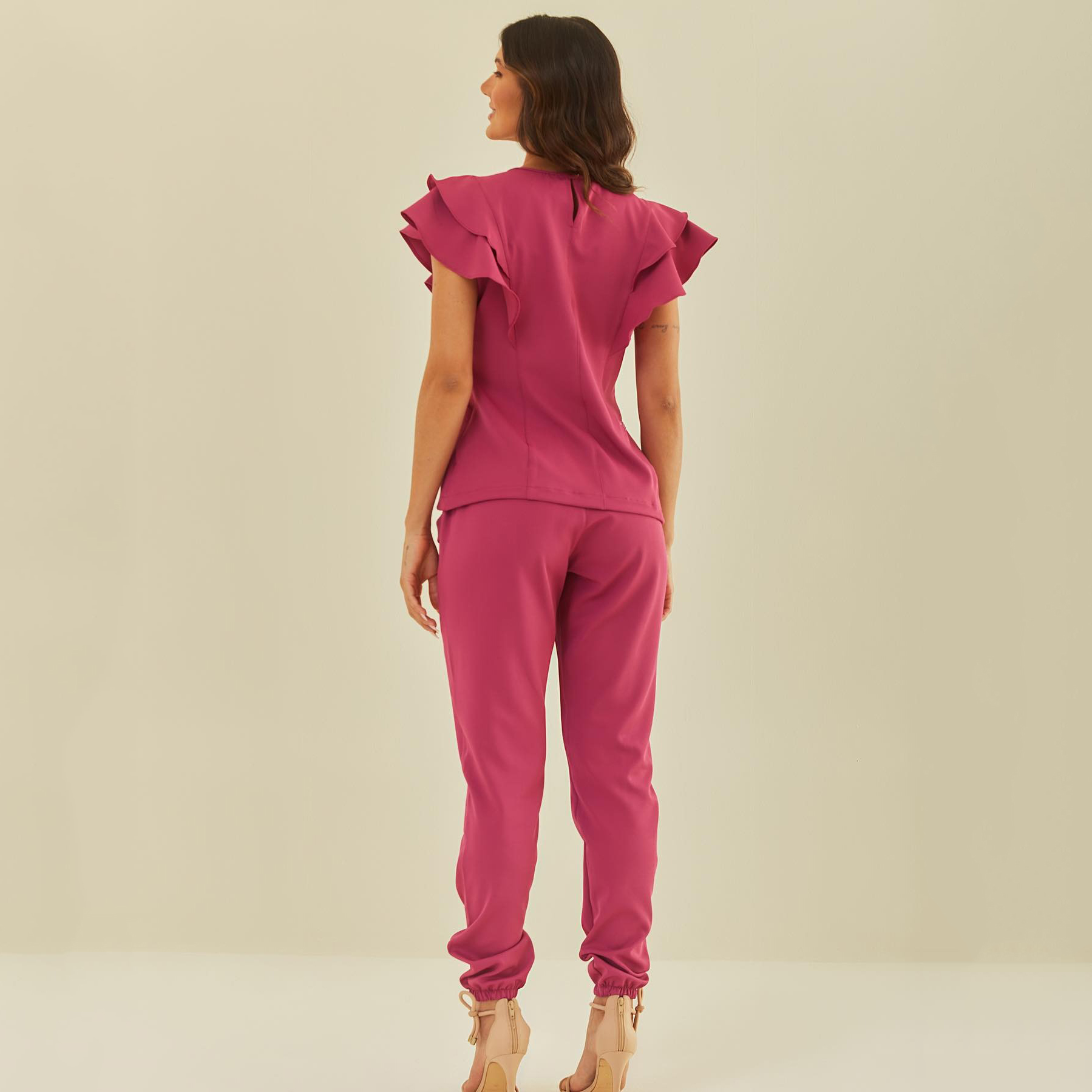 Women's Two Pockets Scrub Pants With Elastic Waistband