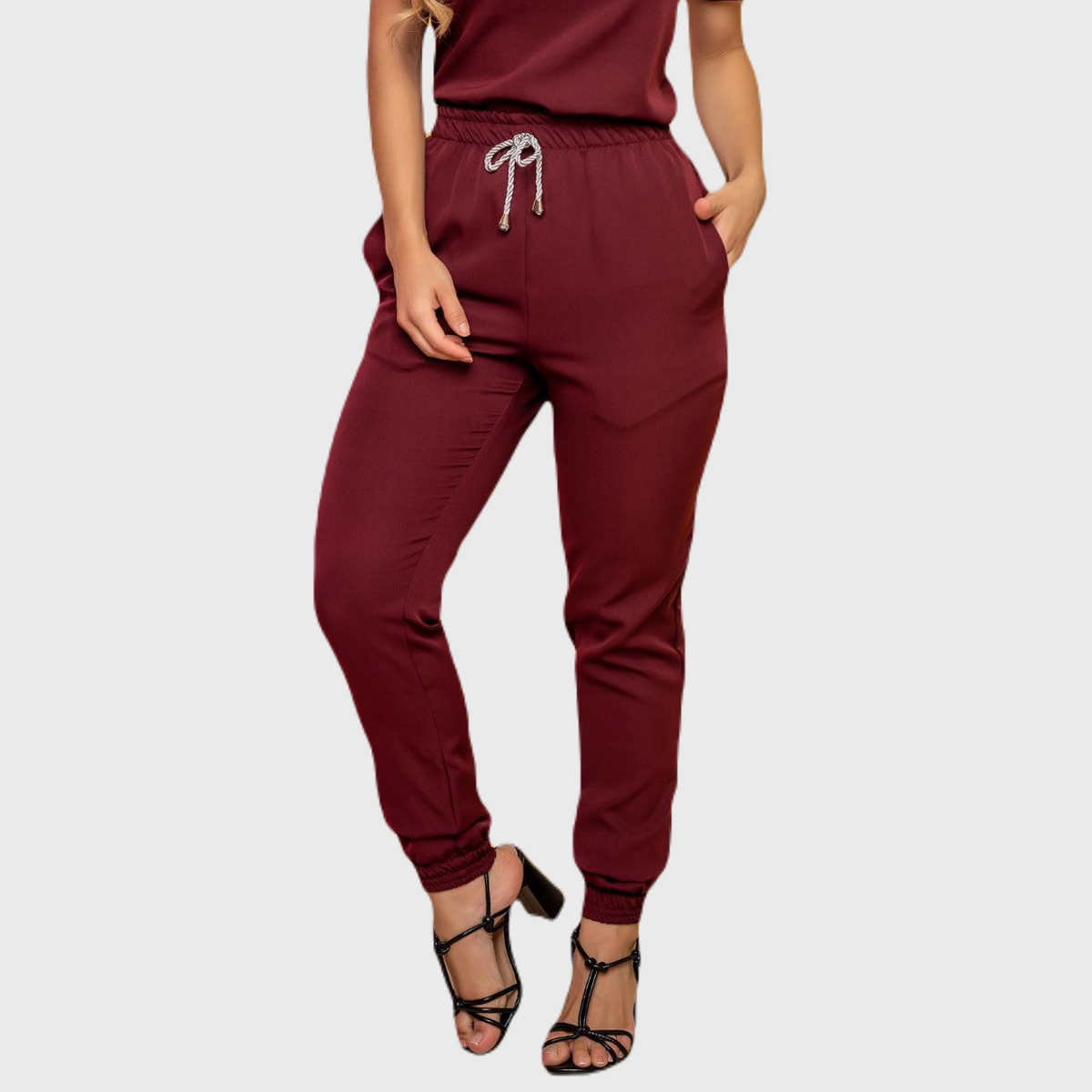 Women's Elastic Waist Cuffed Scrub Pants
