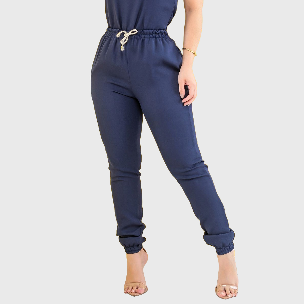 Women's Elastic Waist Cuffed Scrub Pants