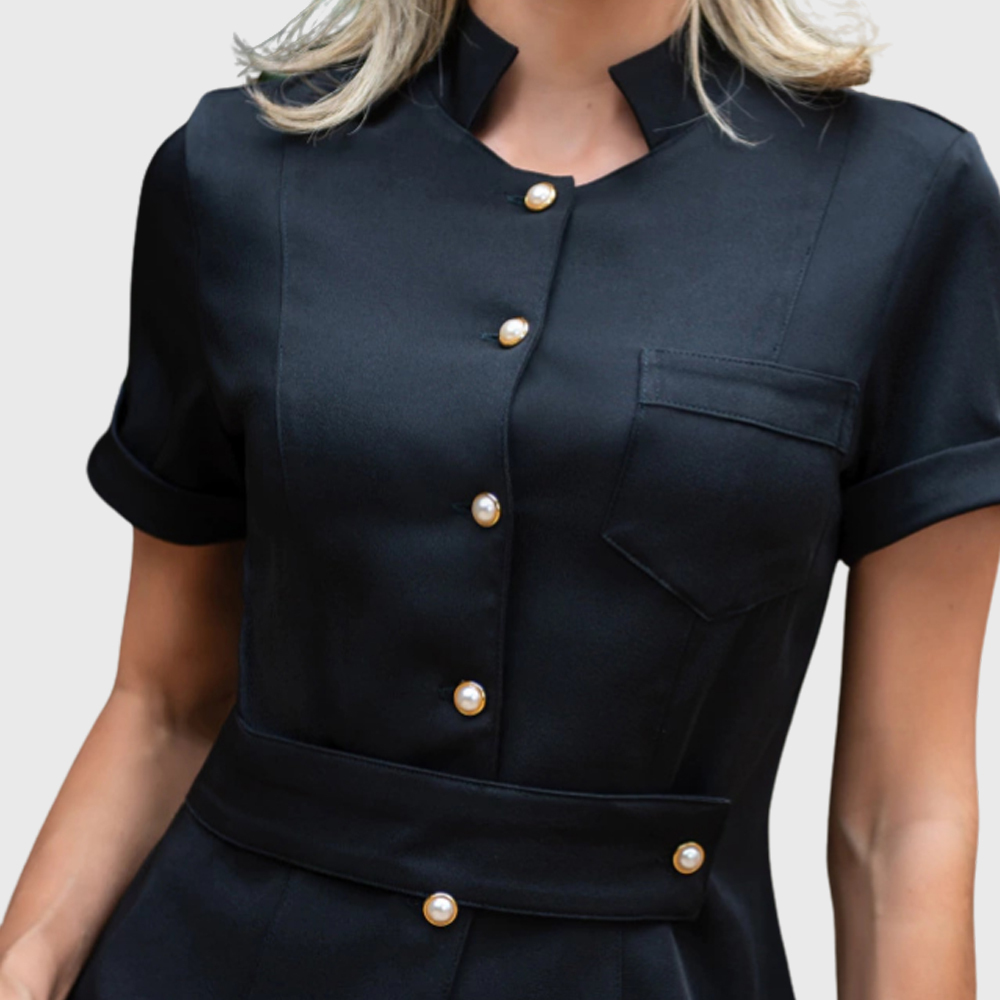 Women's Short Sleeves Priest Collar Scrub Top™