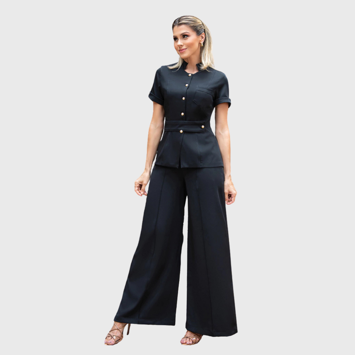 Women's Flared Style Pleated Design Scrub Pant™