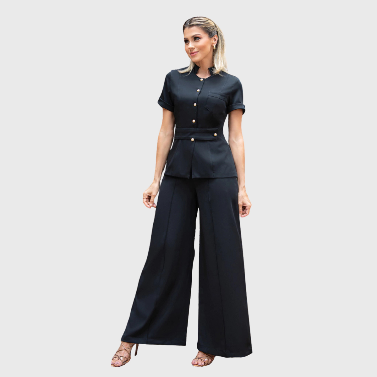 Women's Flared Style Pleated Design Scrub Pant™