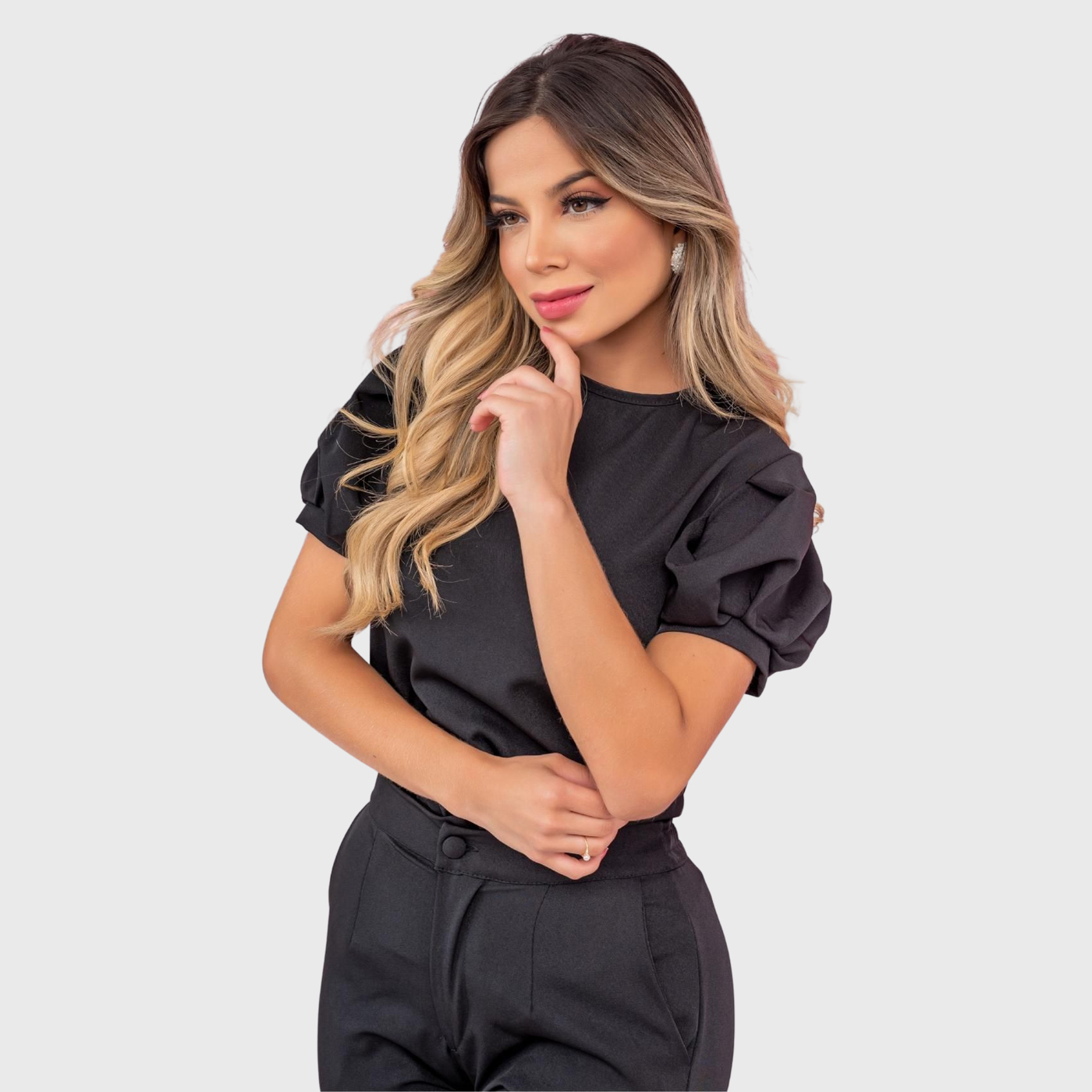 Women's Puffed Sleeve Crew Neck Slim Scrub Top™