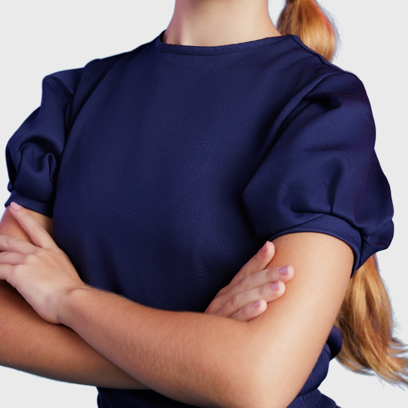 Women's Puffed Sleeve Crew Neck Slim Scrub Top™