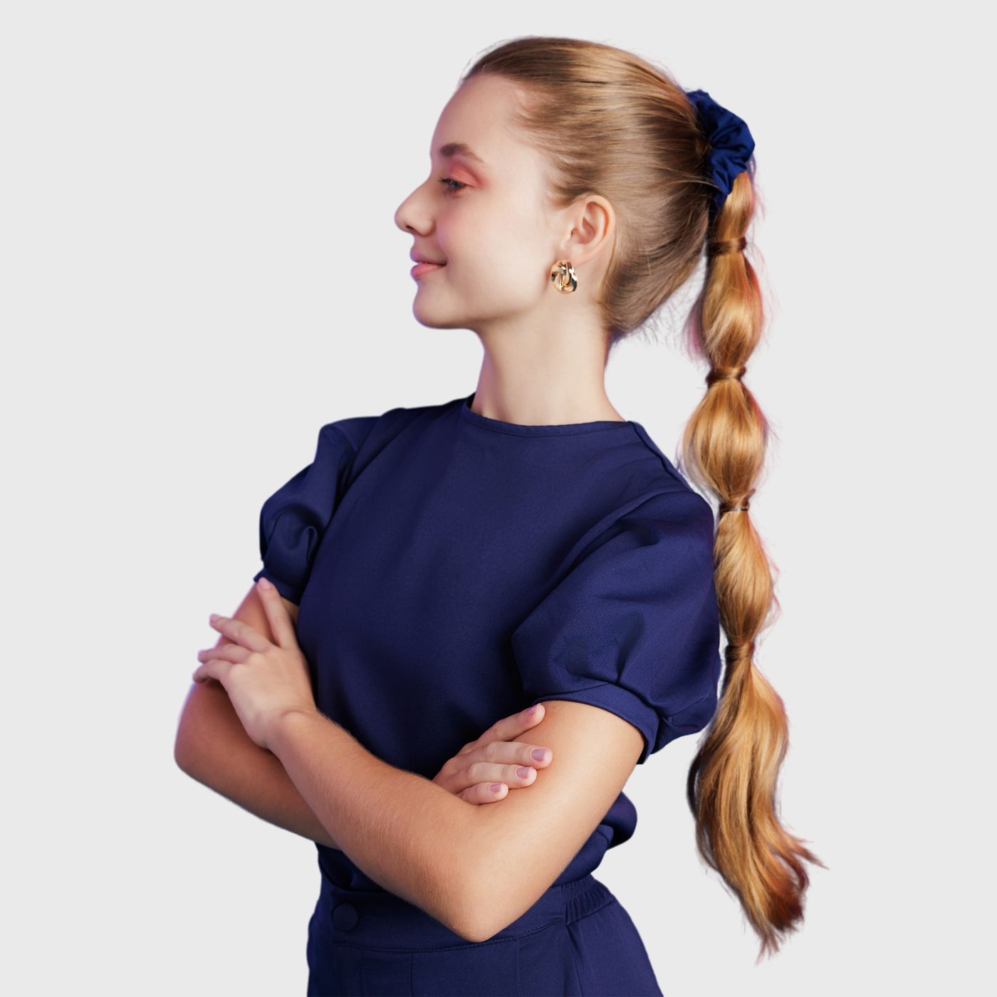 Women's Puffed Sleeve Crew Neck Slim Scrub Top™