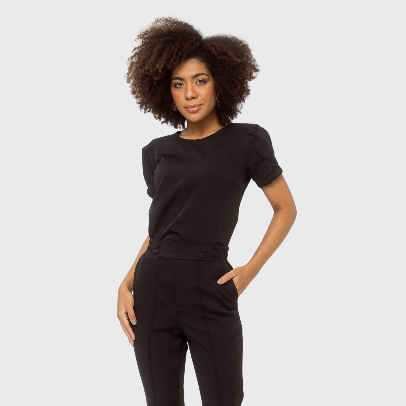 Women's Round Neck Distinctive Sleeves Scrub Top™