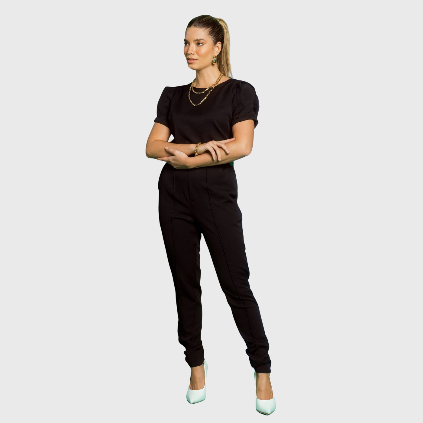 Women's Round Neck Distinctive Sleeves Scrub Top™