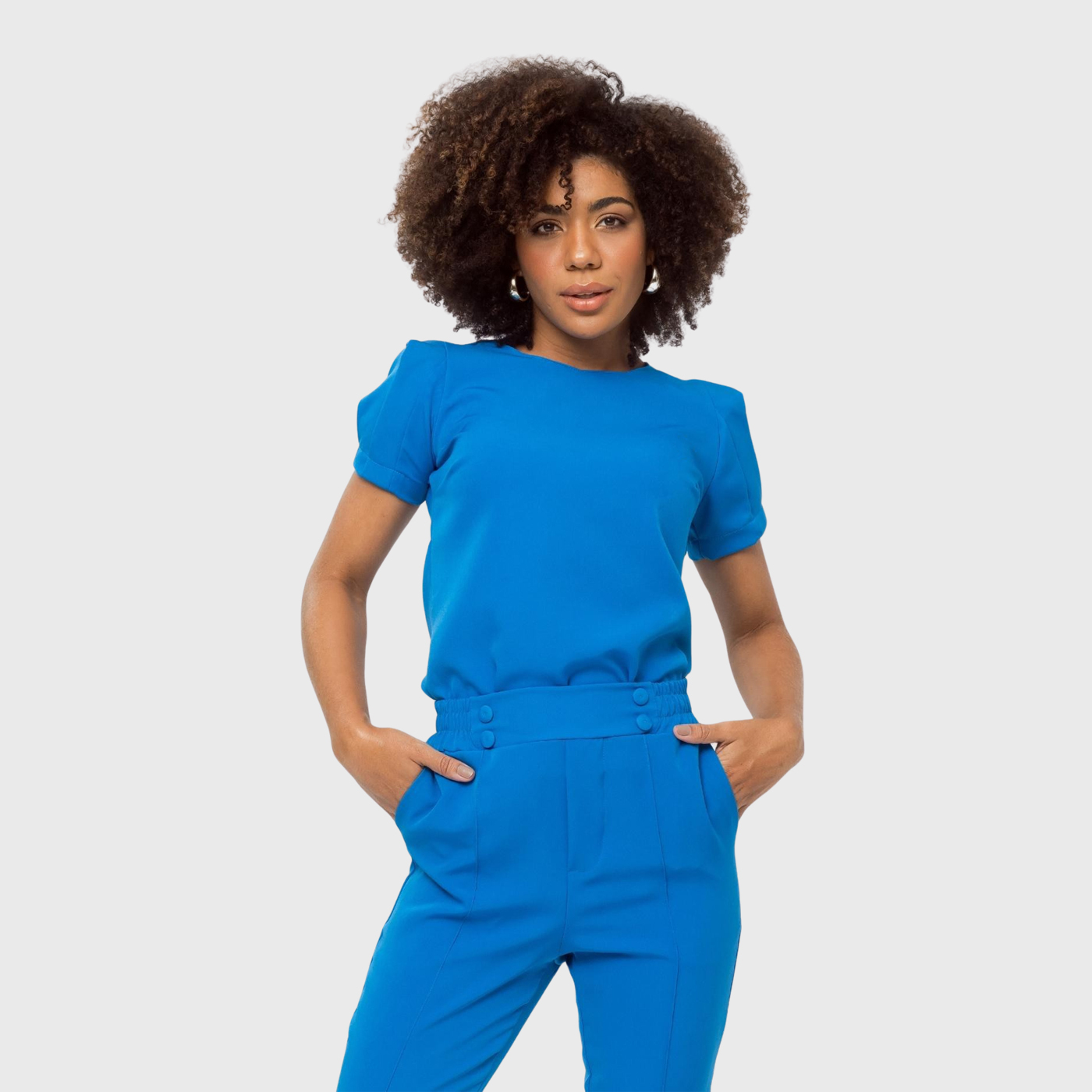 Women's Round Neck Distinctive Sleeves Scrub Top™