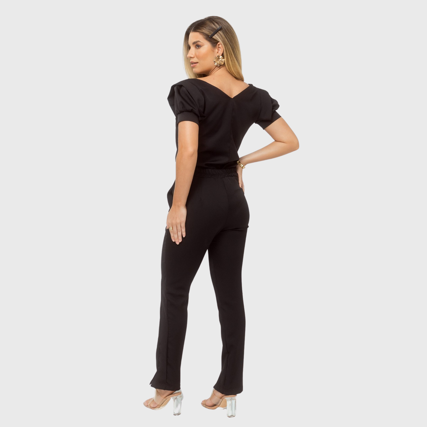 Women's Modern Elastic Waistband Hem Slit Scrub Pants™