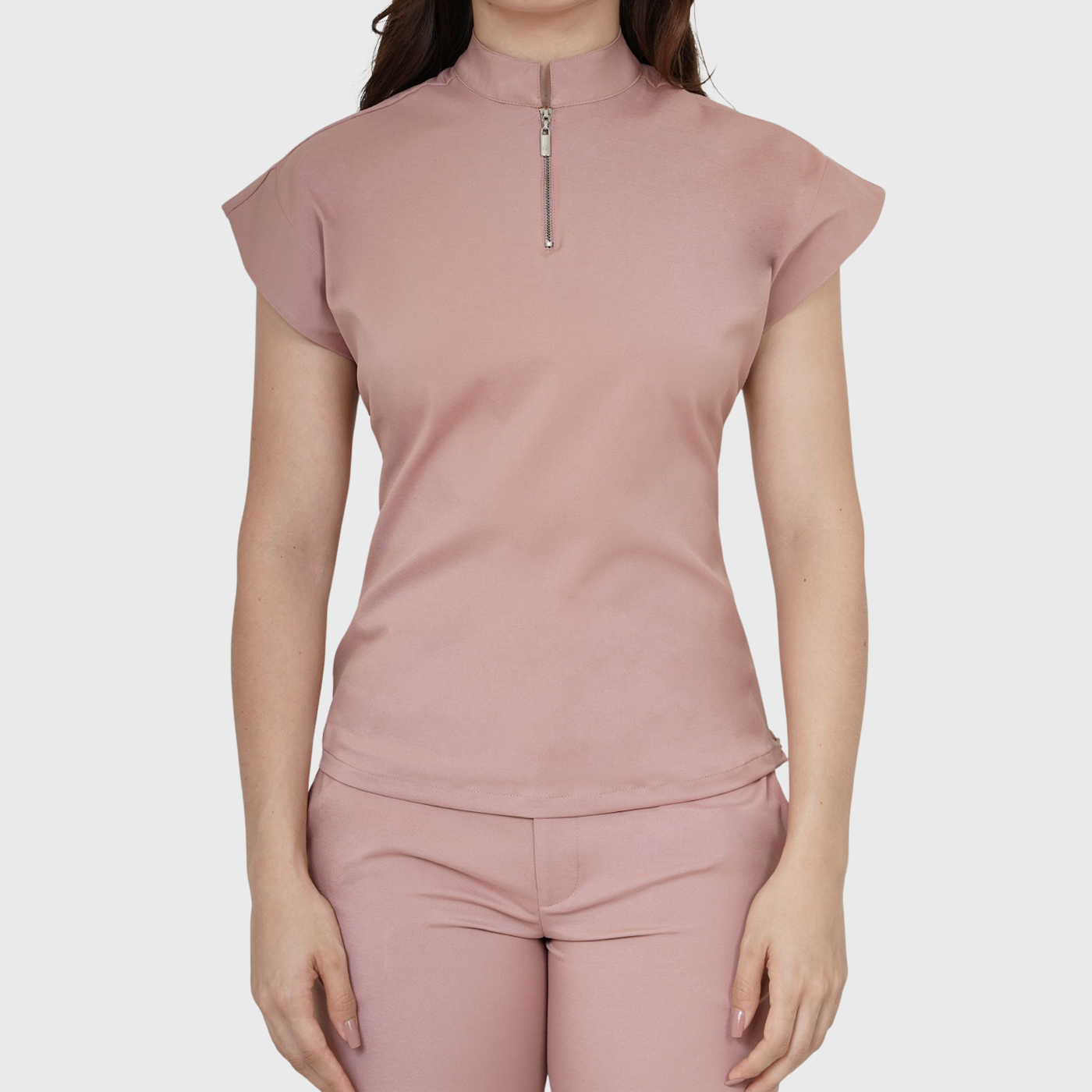 Women's Half Zip Neck Scrub Top