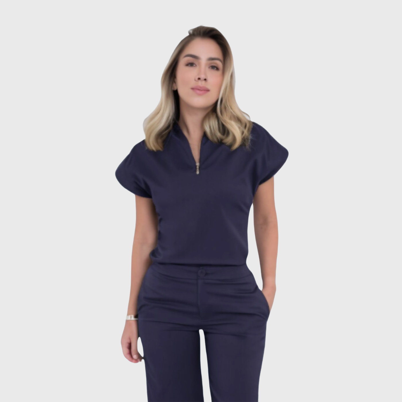 Women's Half Zip Neck Scrub Top