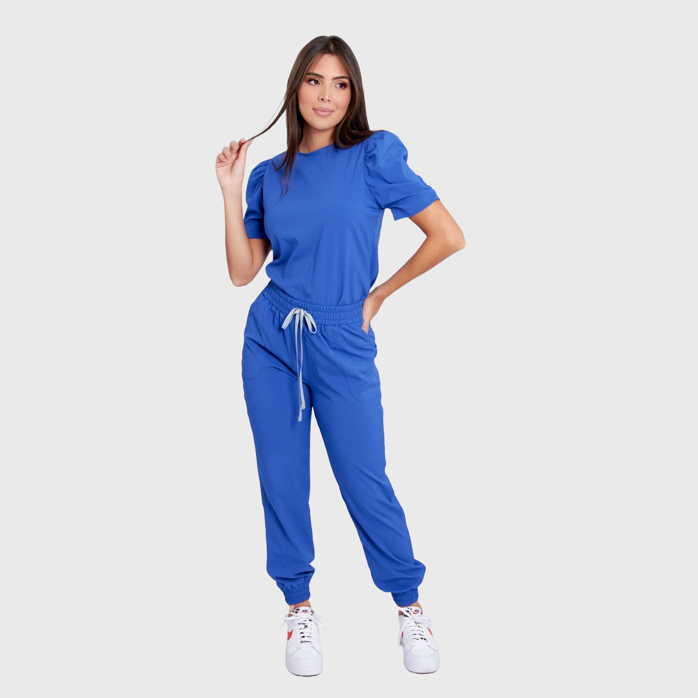 Women's Round Neck Puffed Sleeves Scrub Top™