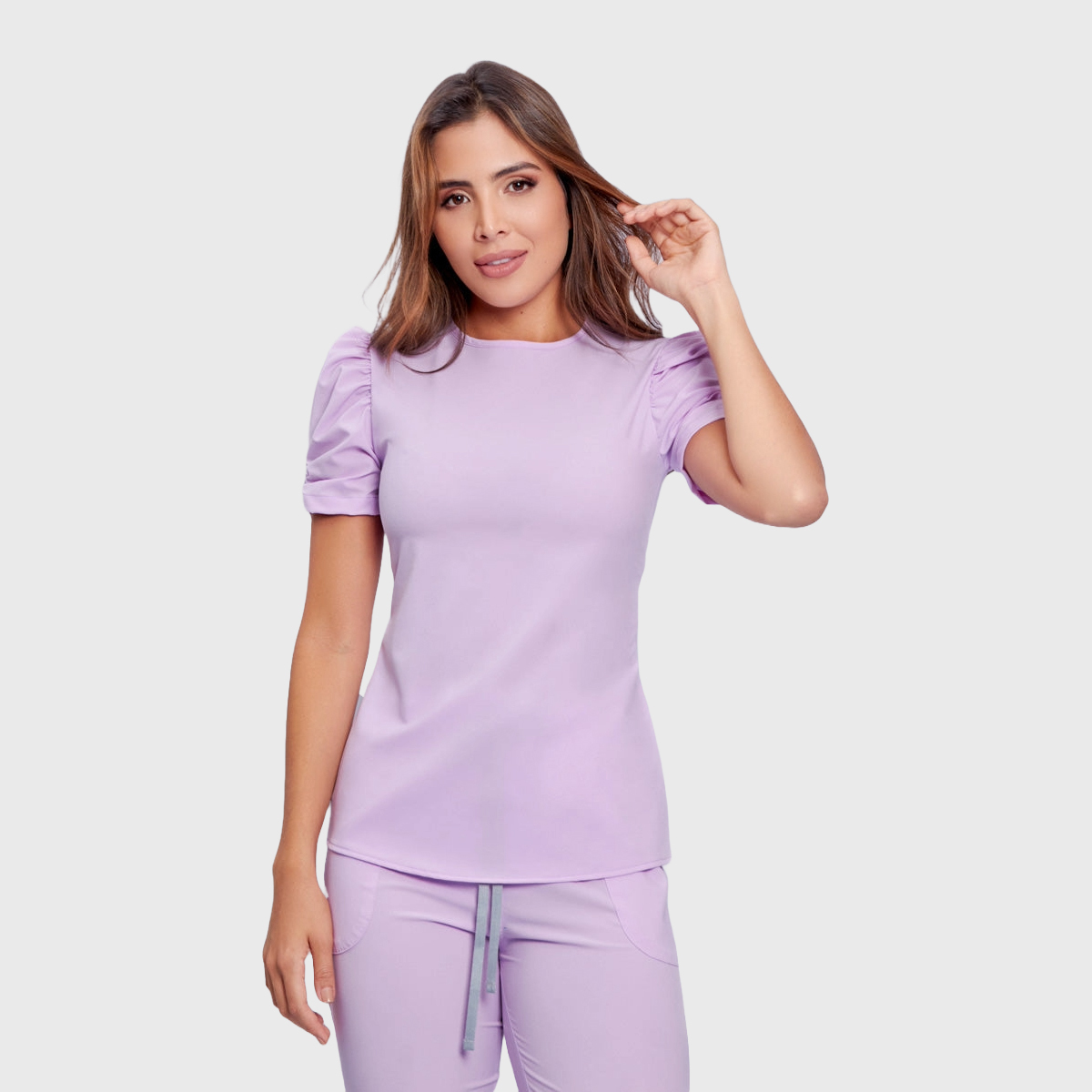 Women's Round Neck Puffed Sleeves Scrub Top™