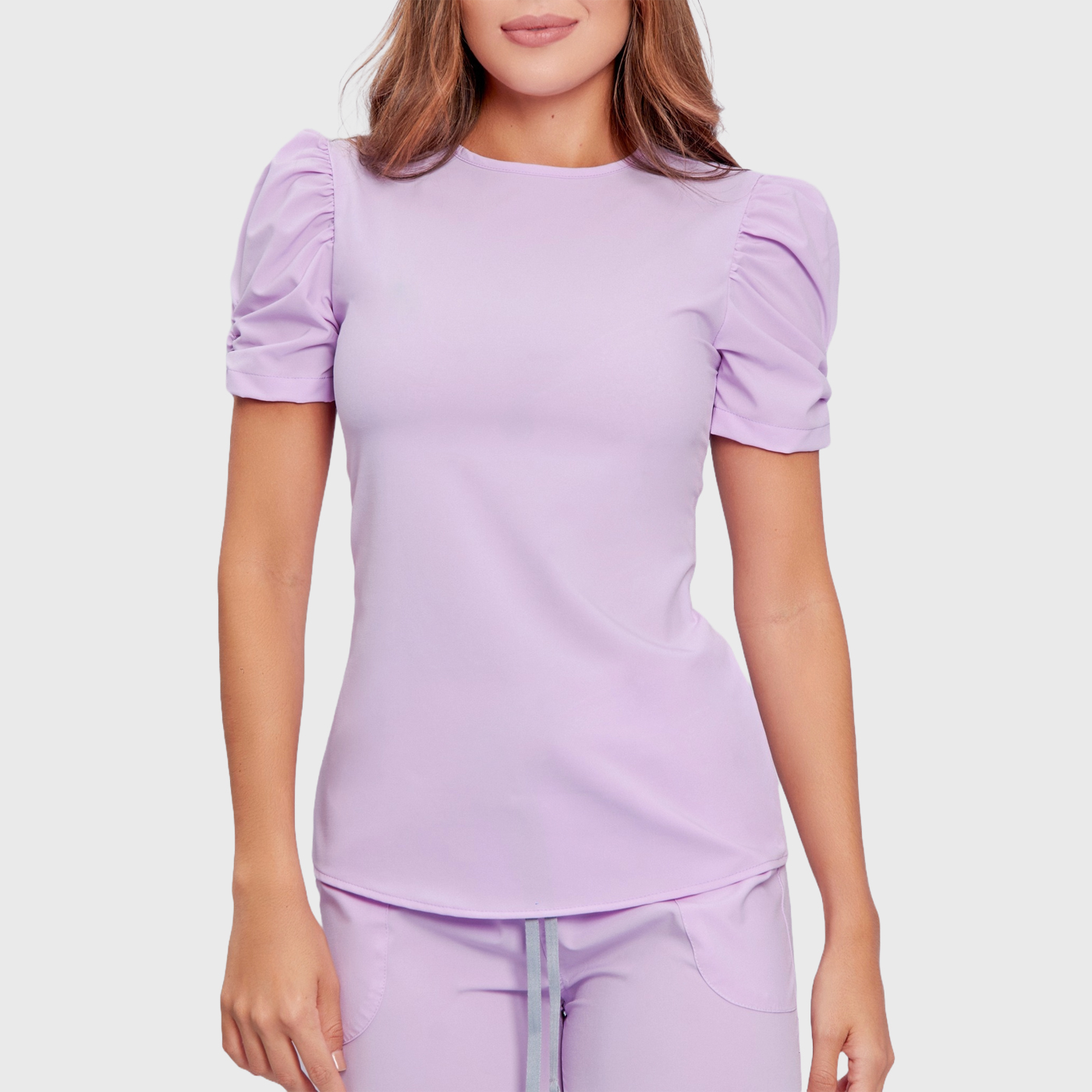 Women's Round Neck Puffed Sleeves Scrub Top™
