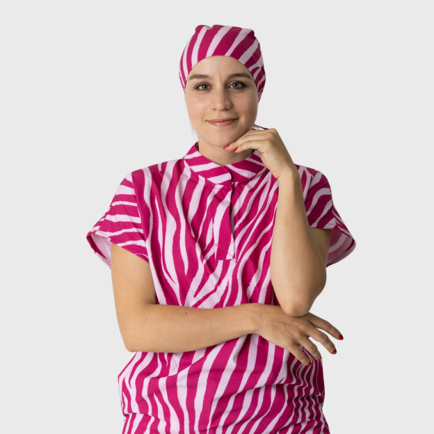 Women's Pink Stripes Scrub Set JOJ2