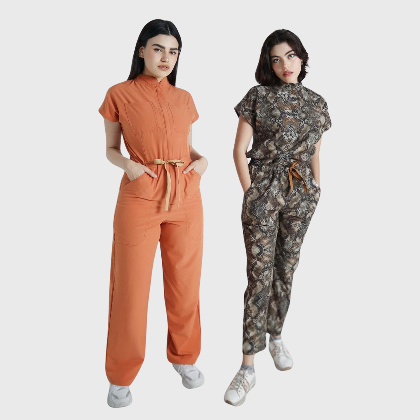 Women's Mandarin Collar Printed Scrub Top™