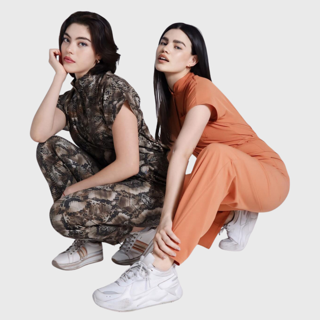 Women's Snake Print Scrub Set JOJ4