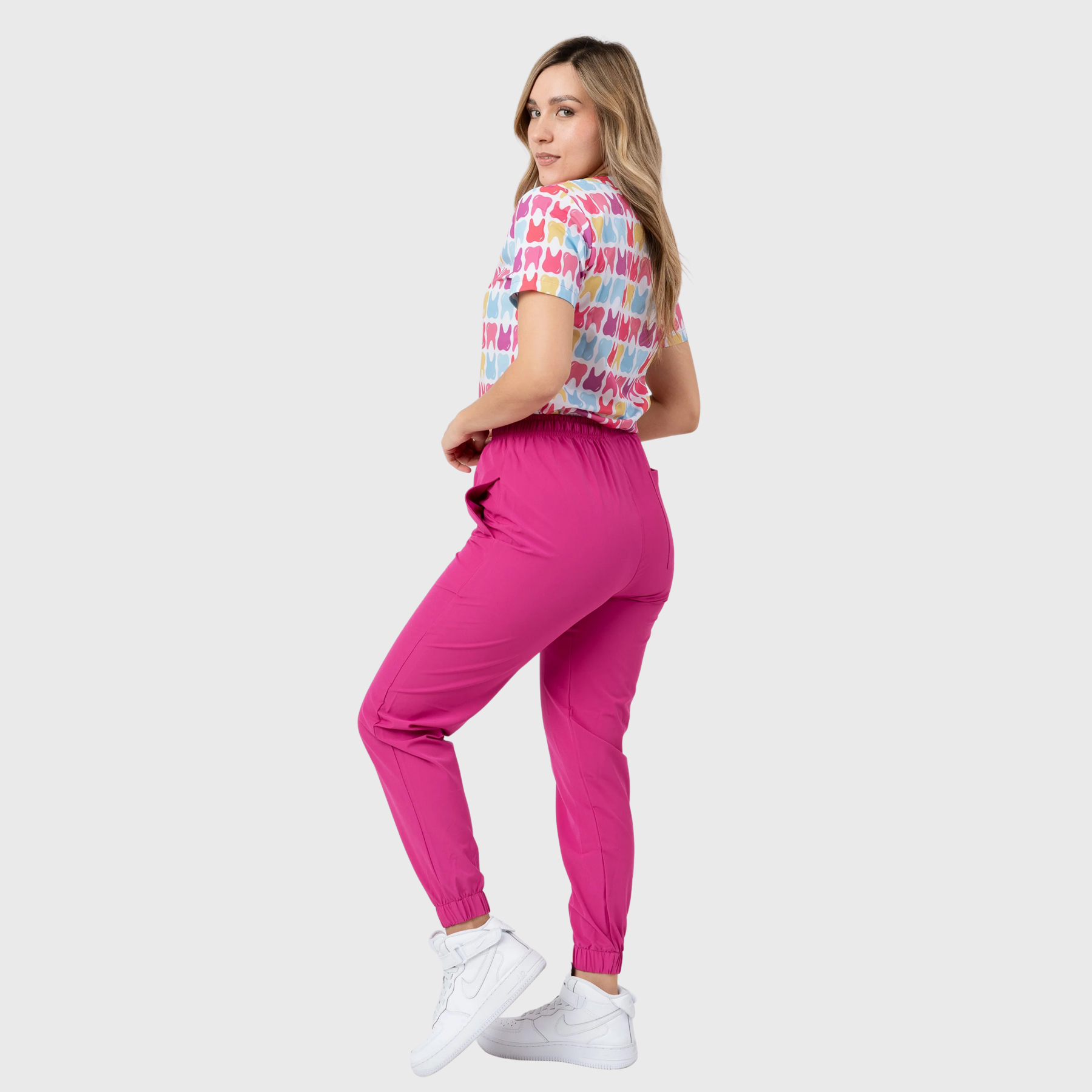 Women's Cute Dental Care Printed Scrub Set NST16