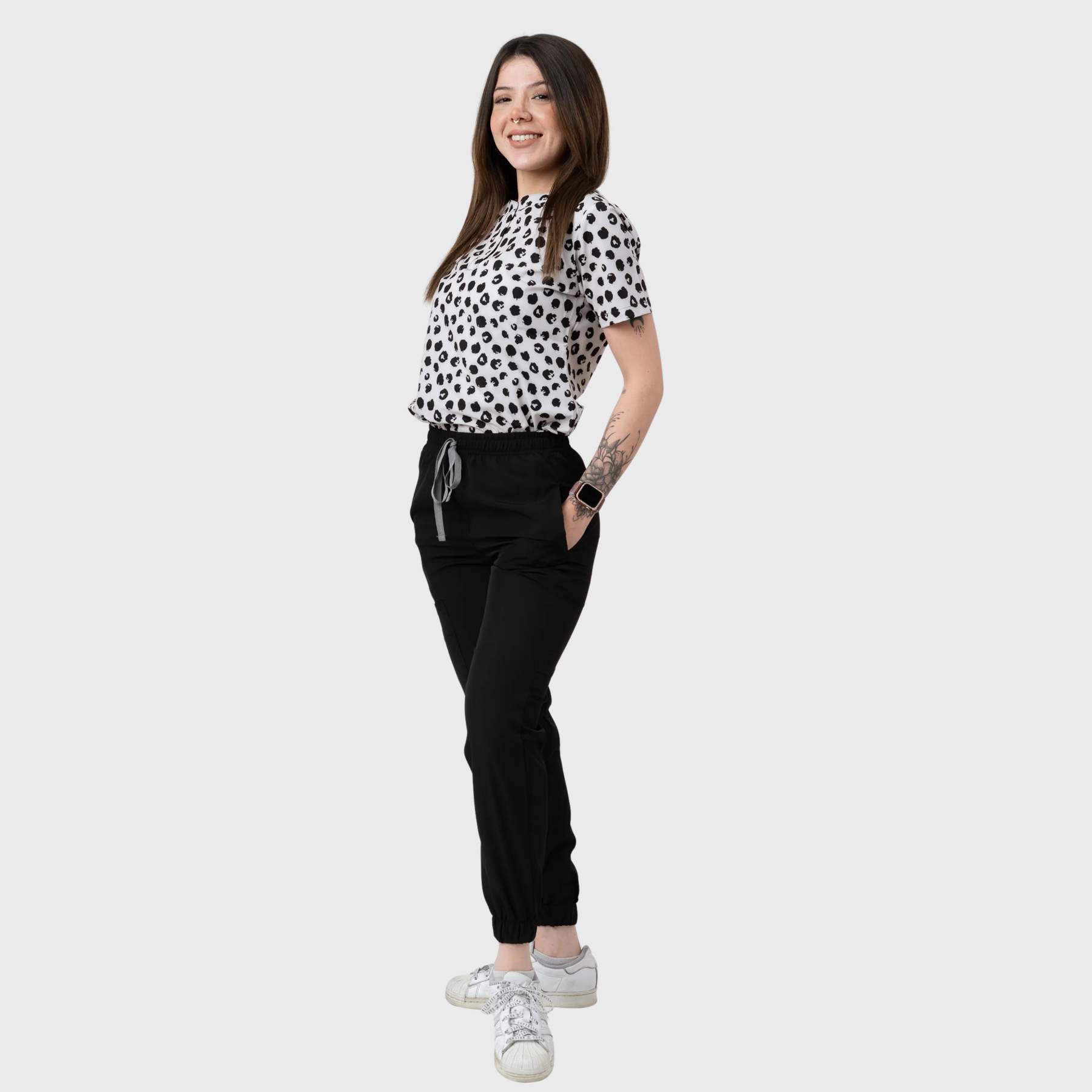 Clara Women's Cow Printed Scrub Set NST24