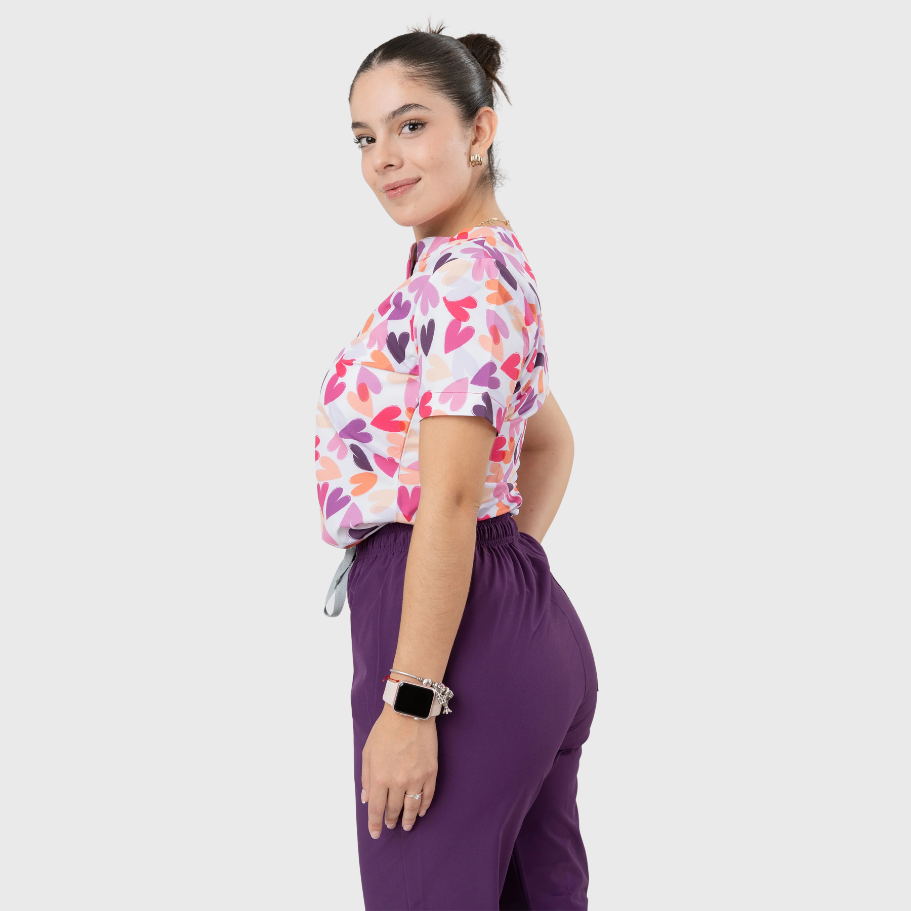 Women's Love Hearts Printed Scrub Set NST4