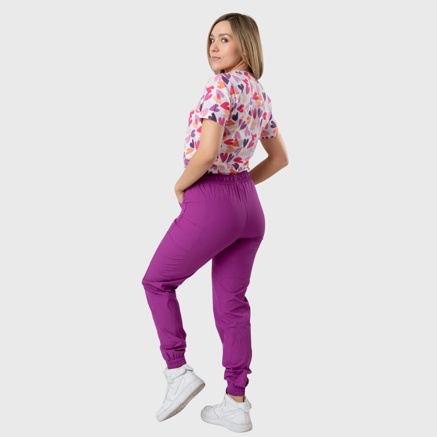 Women's Love Hearts Printed Scrub Set NST4