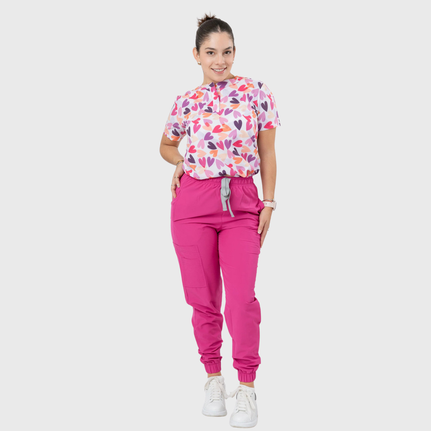 Women's Love Hearts Printed Scrub Set NST4