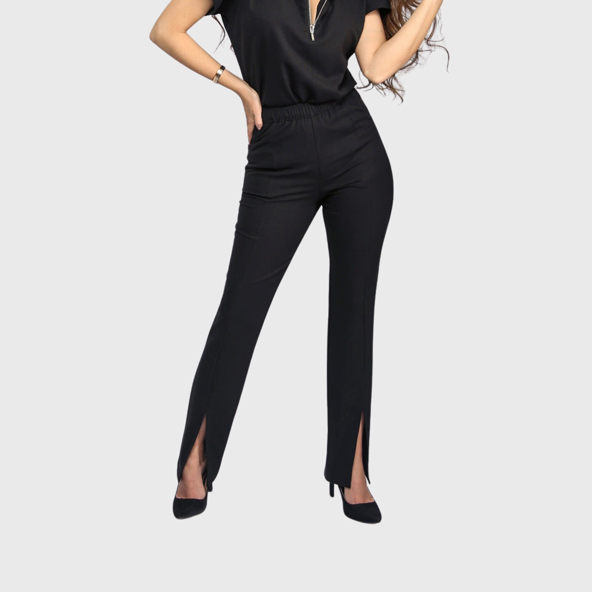 Women's Fashion Slim Fit Slit Leg Scrub Pants