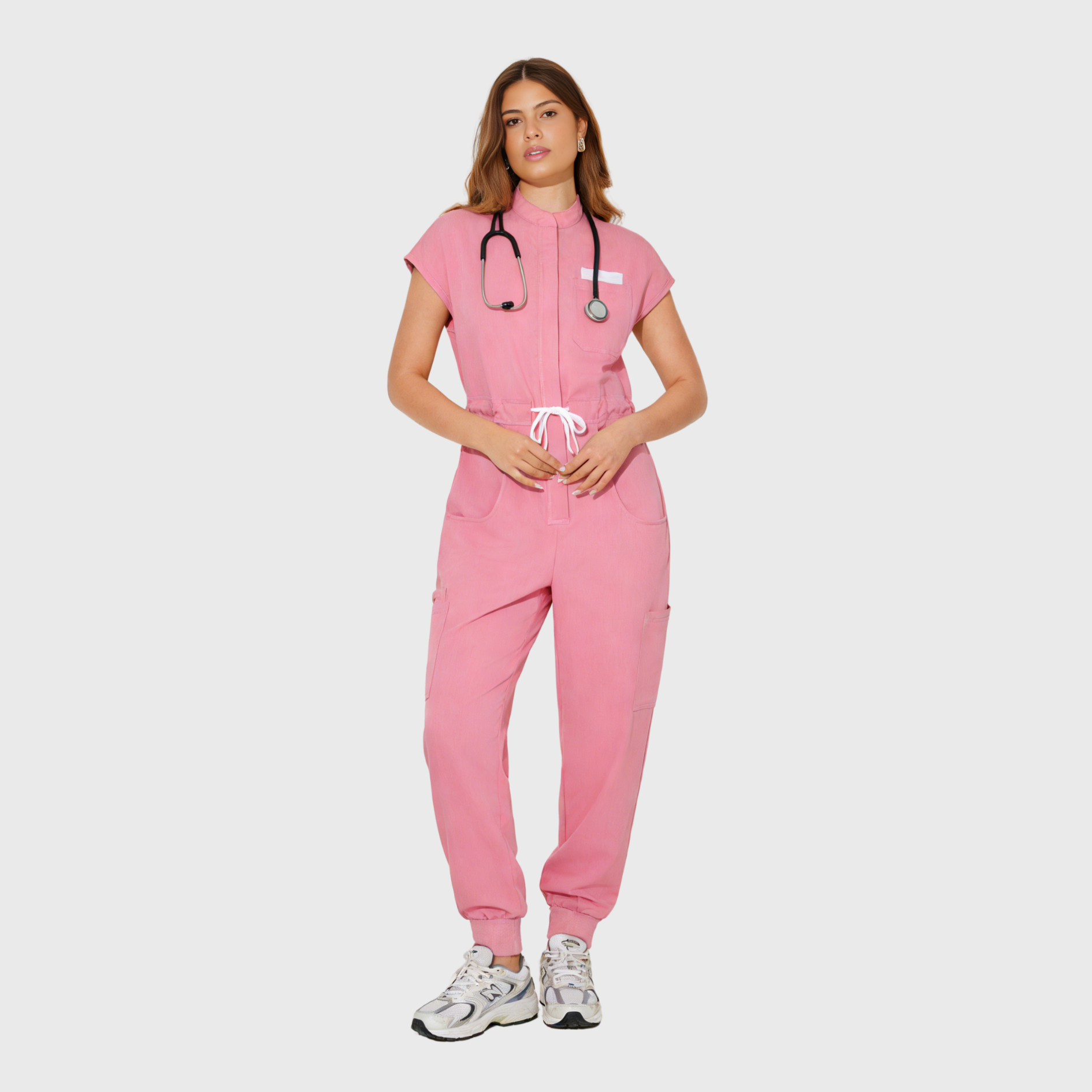 Women's Slim Fit 7-Pocket Jogger Scrub Jumpsuit