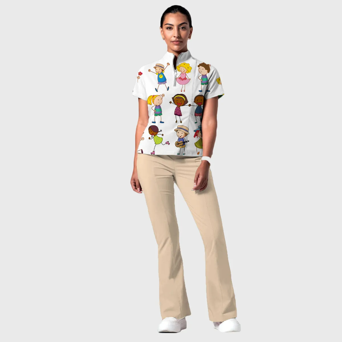 Women's School Classroom Printed Scrub Set SP28