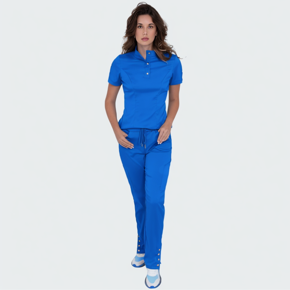 Women's Six Pockets Button Slit Hem Scrub Pant™