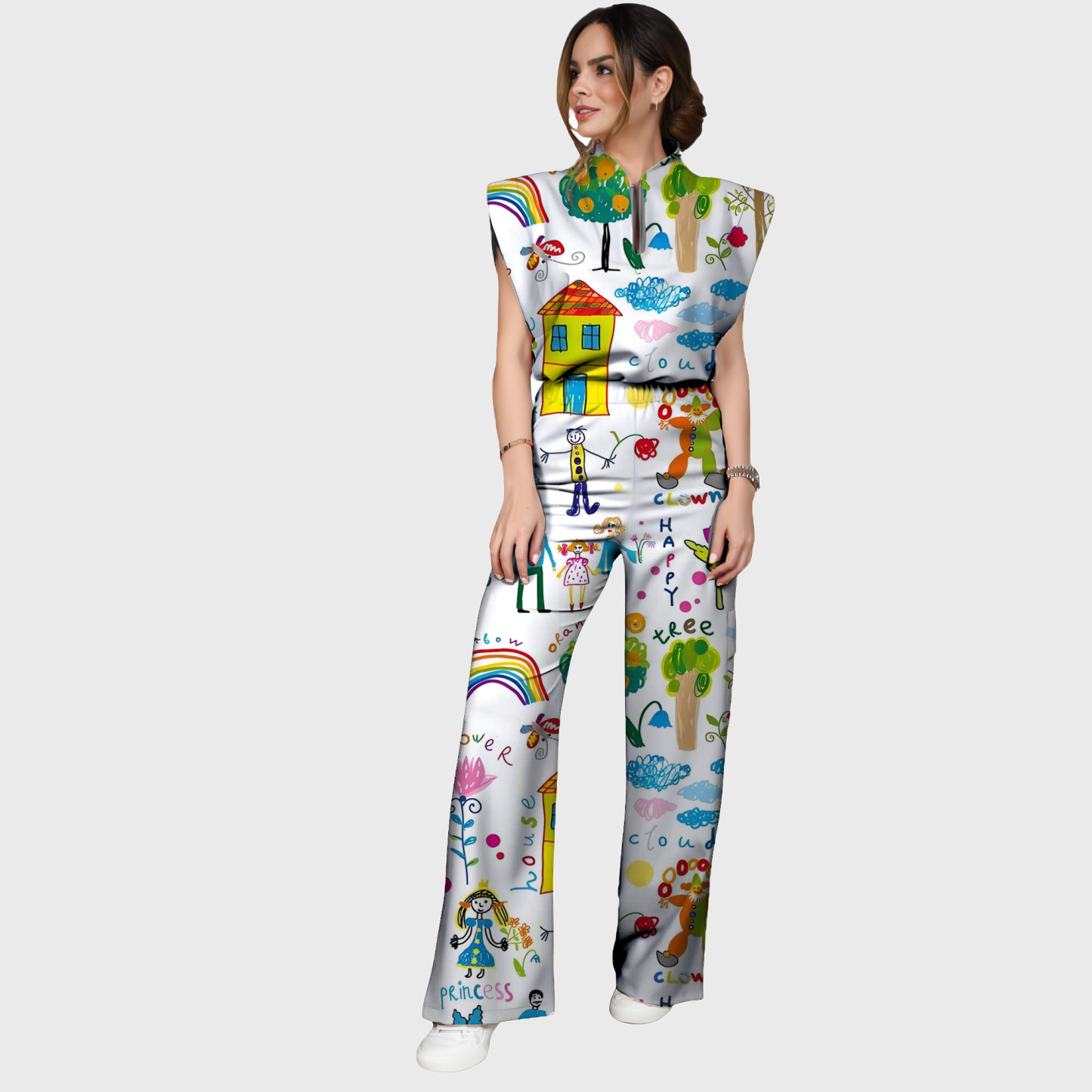 Women's Zip Collar Scrub Set CPWC1