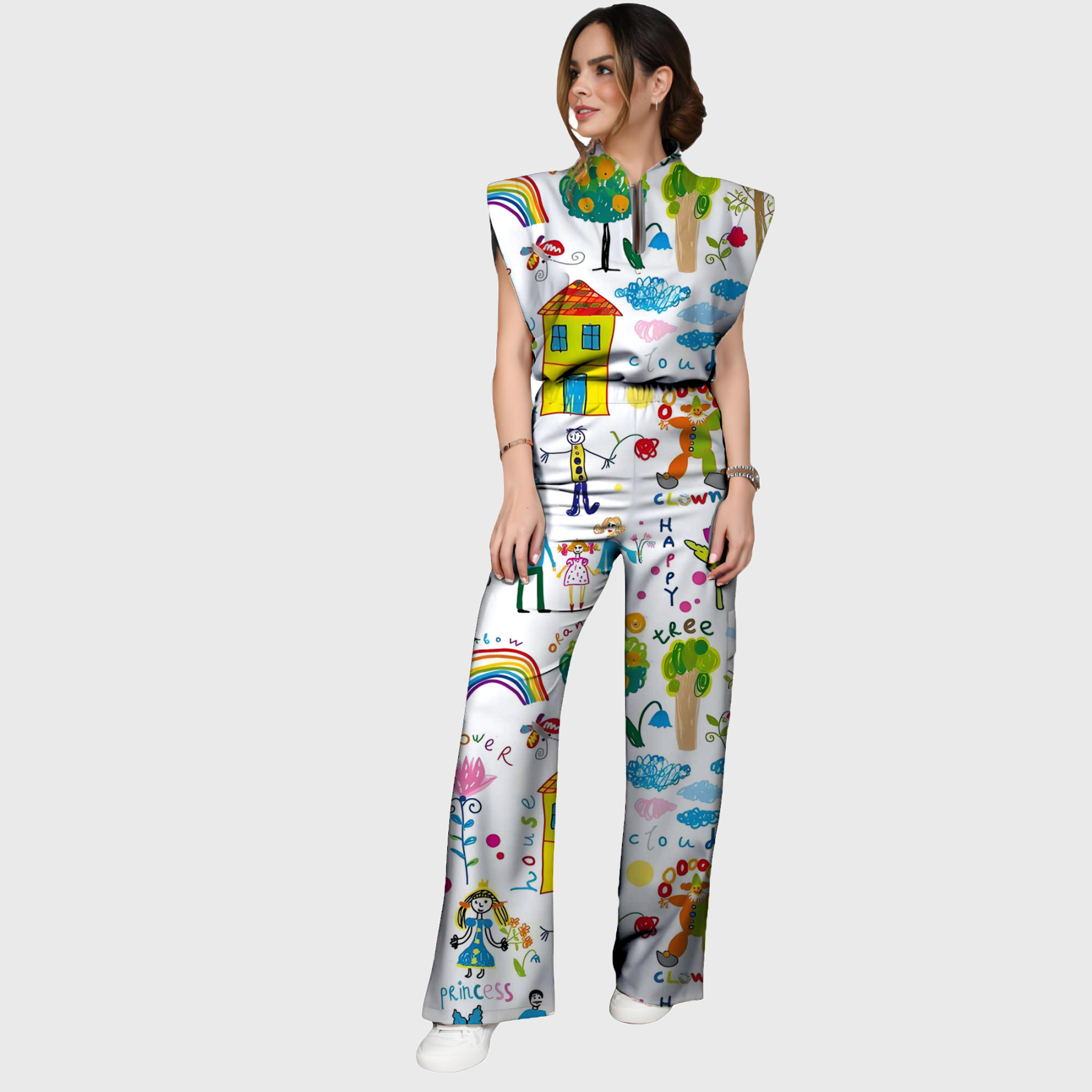 Women's Zip Collar Scrub Set CPWC1