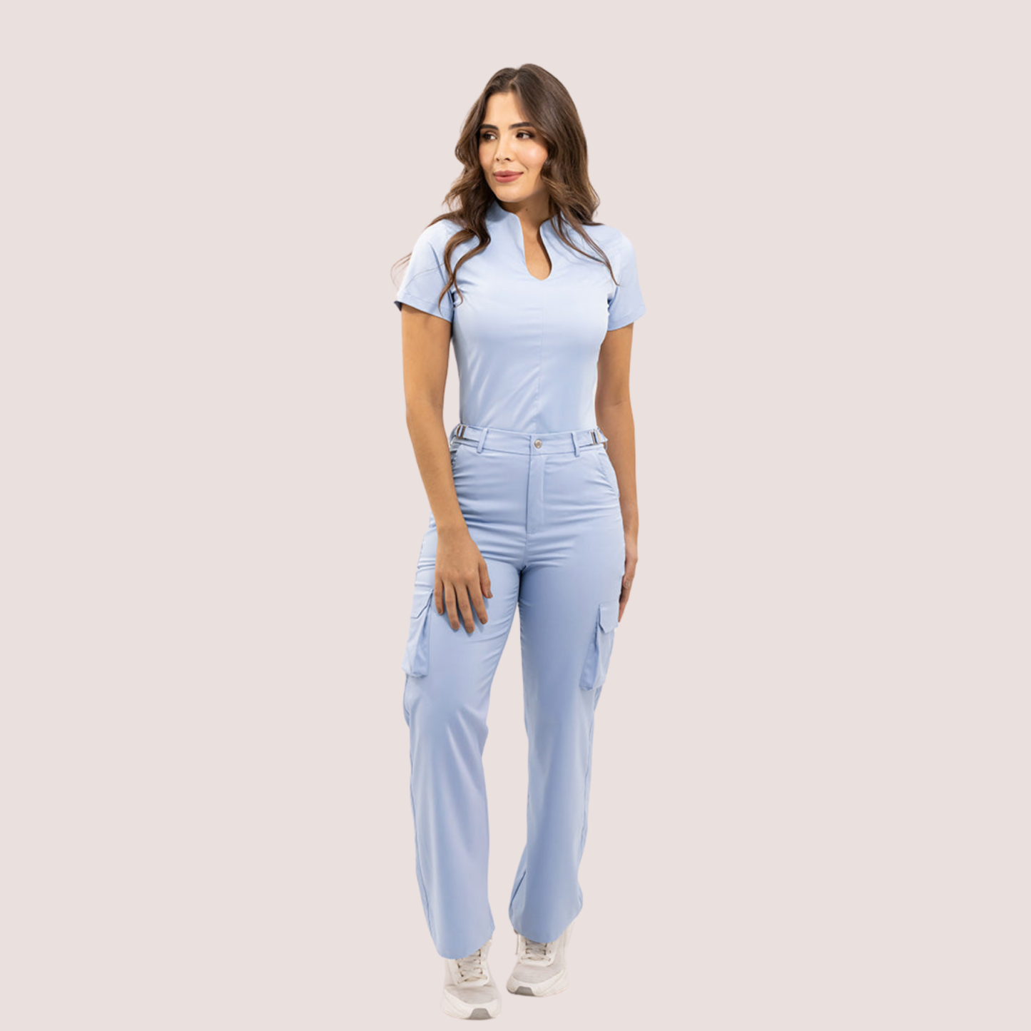 Women's U-shaped Collar Scrub Top