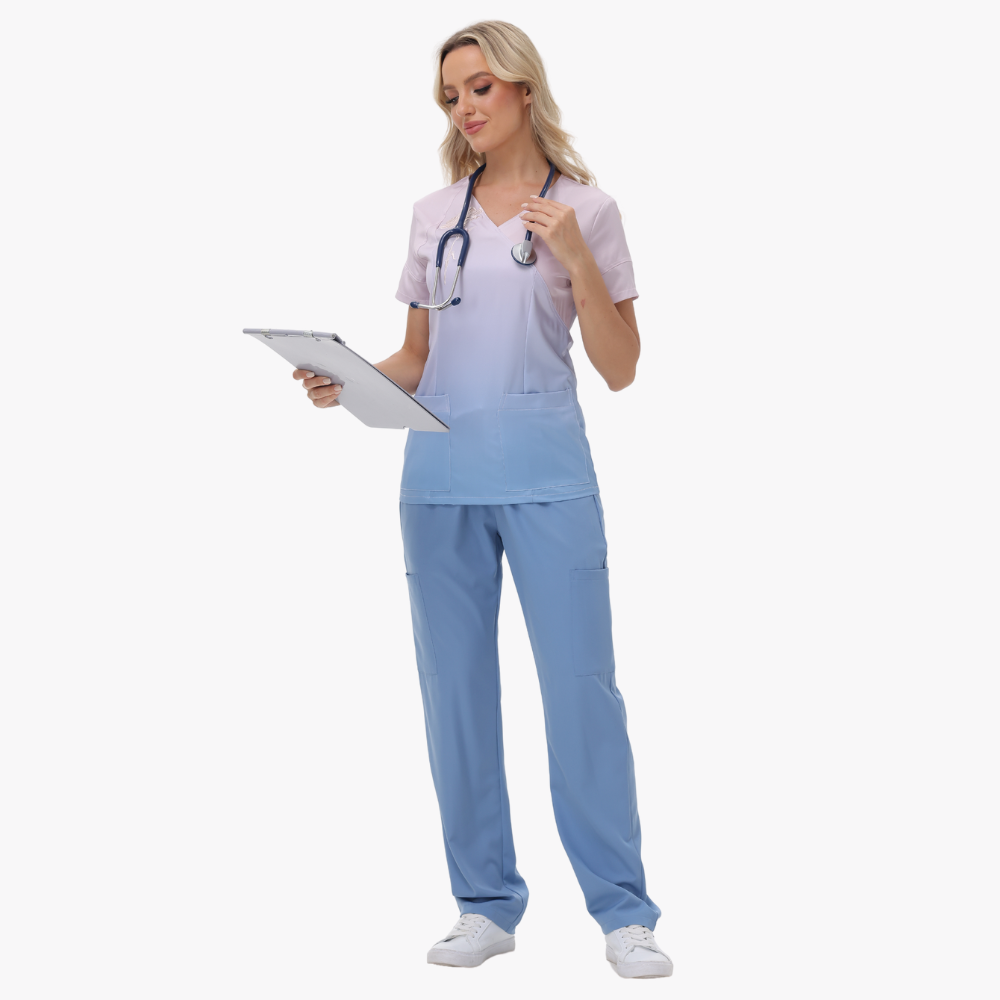 Women's Four Pockets Straight-leg Scrub Pant