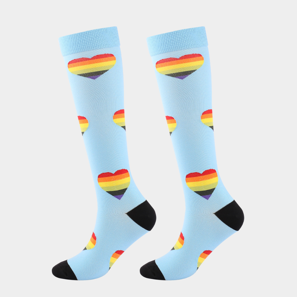 Multicolor Printed 3D Knitted Compression Socks