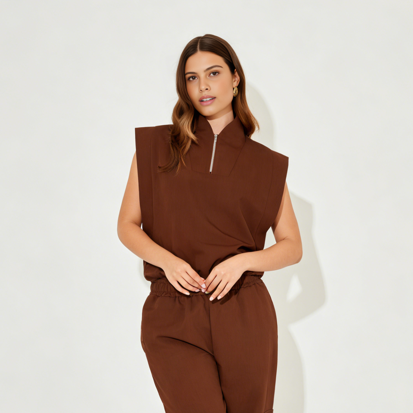 Women's Half Zip Slim Fit Scrub Top