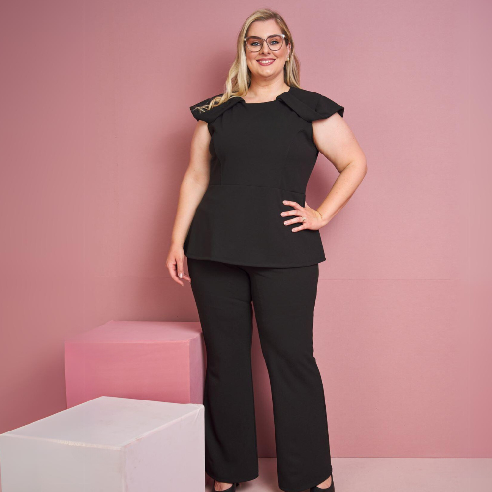 Women's Peplum-cut Slim Fit Scrub Top