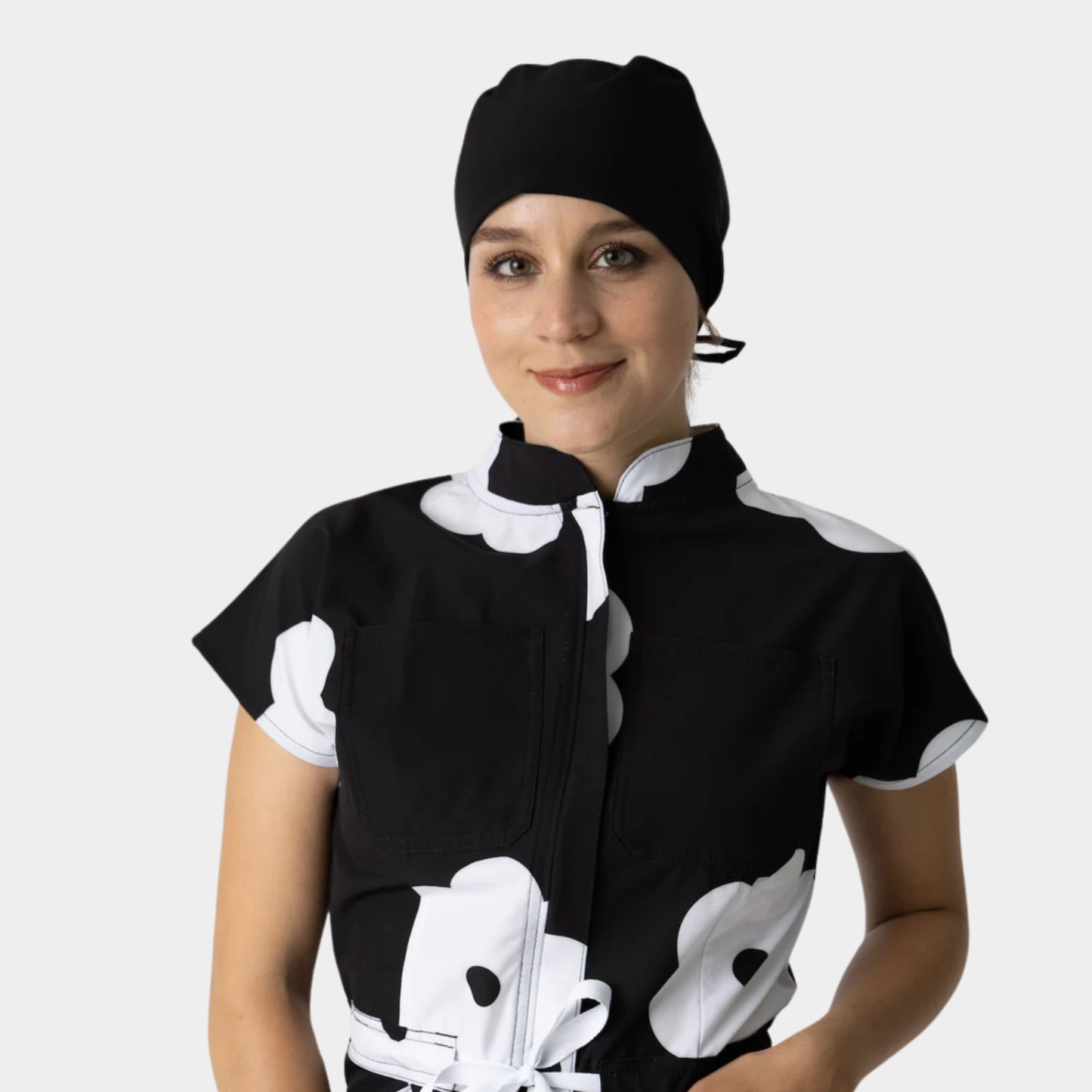 Black Printed Surgical Caps