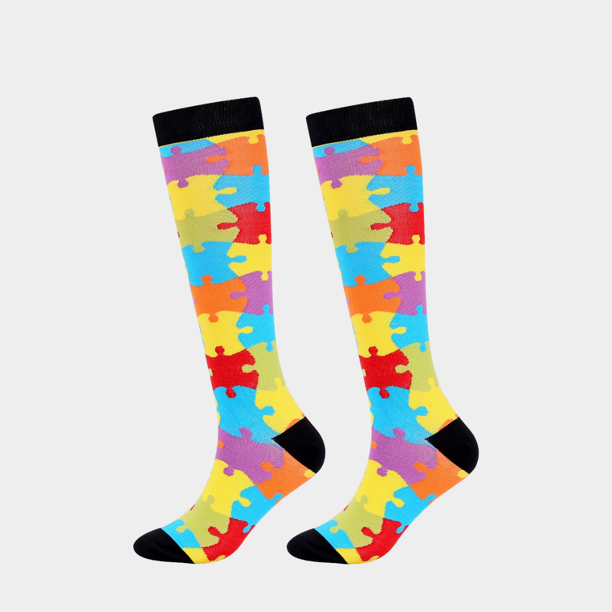 Irregular Pattern Sports Elastic Compression Socks 