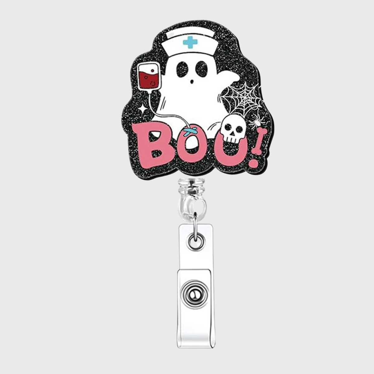 Acrylic Cartoon Transfusion Halloween Nurse Retractable Badge Holder
