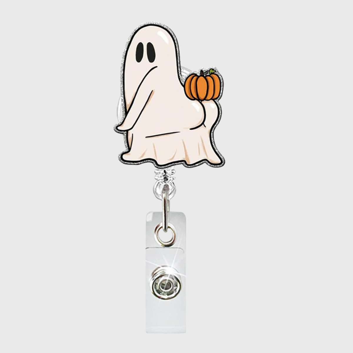 Pumpkin Hips Fun Acrylic Retractable Badge Medical Care