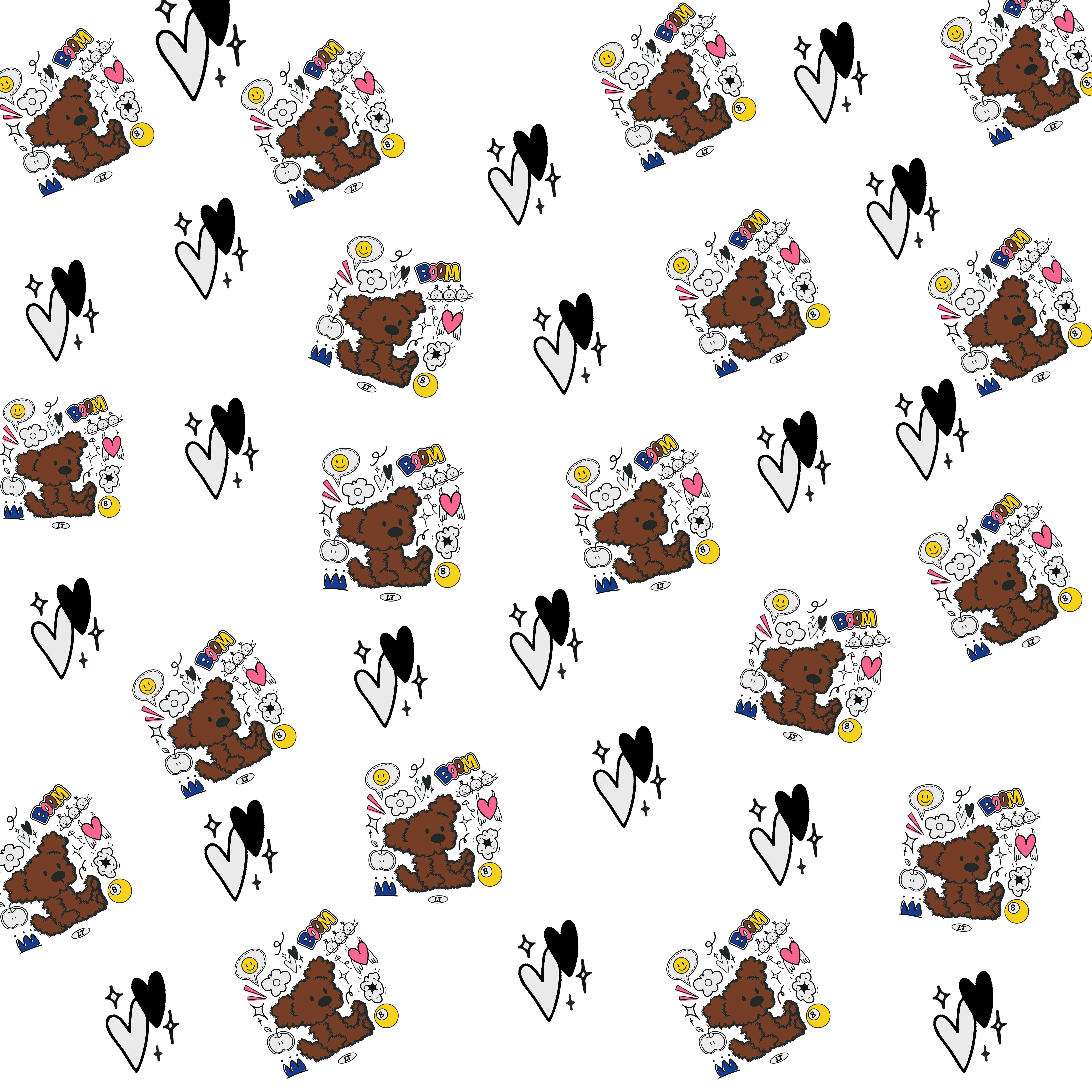 Women's Boom Bear Stand Collar Scrub Top