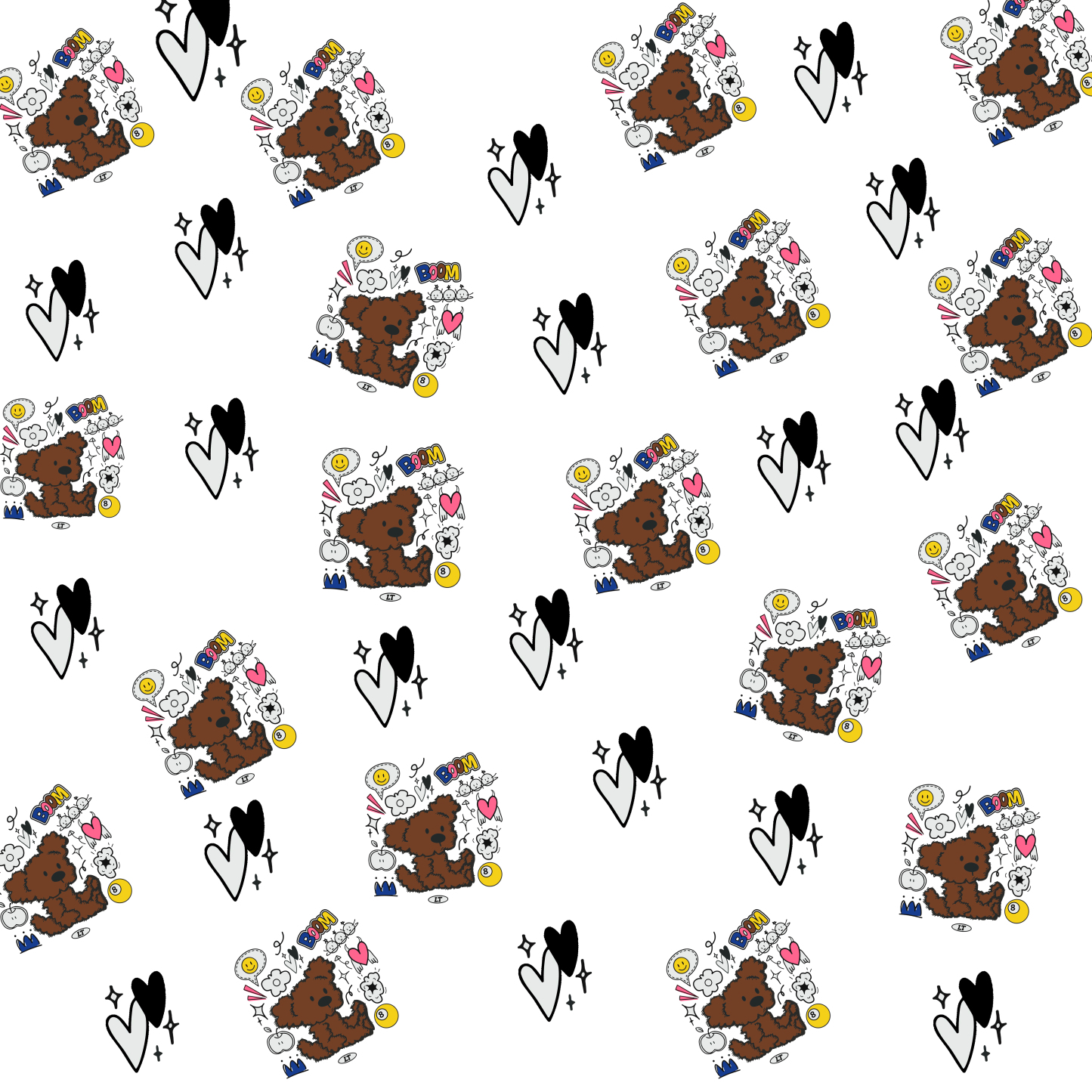 Women's Boom Bear Stand Collar Scrub Top