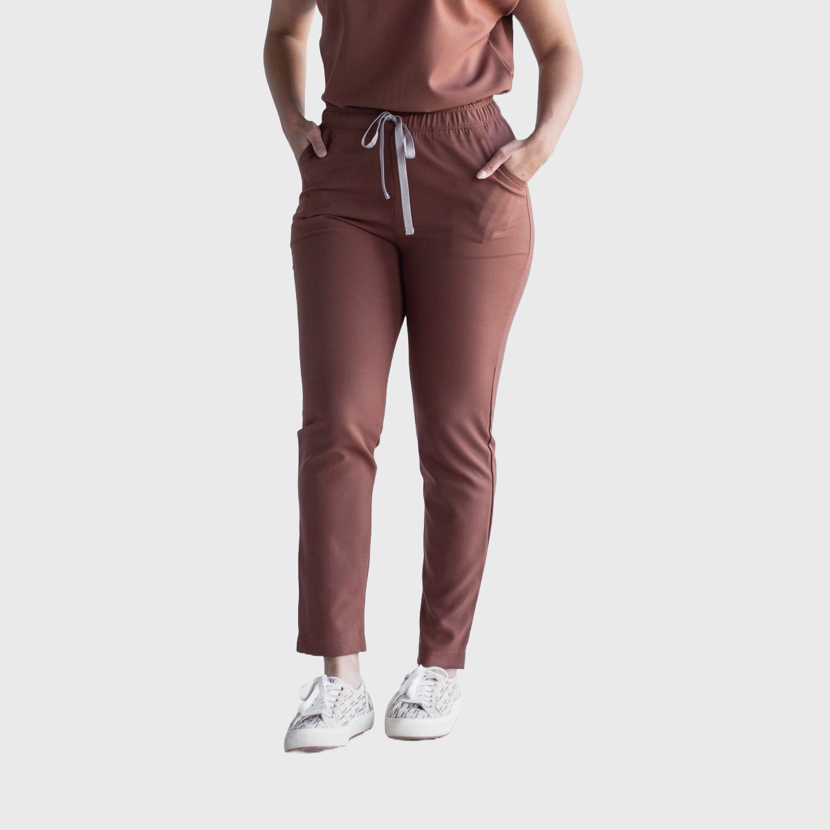 Women's Straight Leg Elastic Waist Scrub Pants