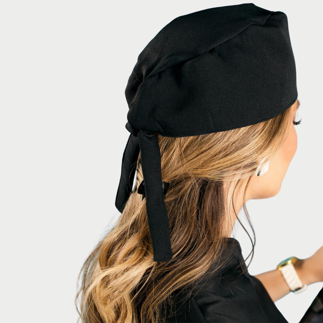 Black Printed Surgical Caps