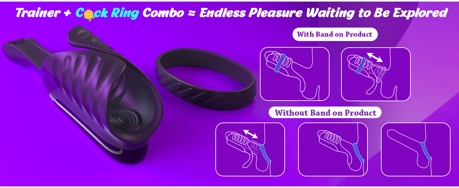 Adjustable Ring Toys Hands Free Male Masurbator Vibrator Automatic Stroker Adult Toys for Men