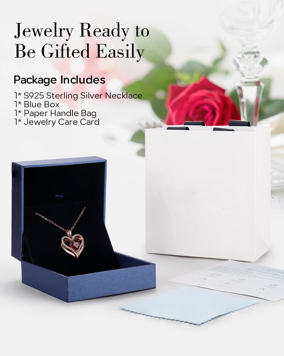 Double Heart Moon birthstone - Love Gift for Women