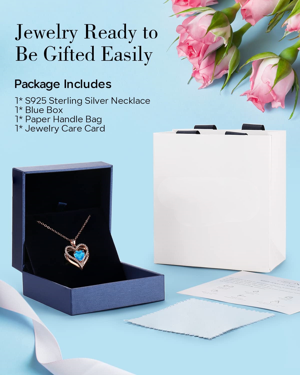 Double Heart Moon birthstone - Love Gift for Women